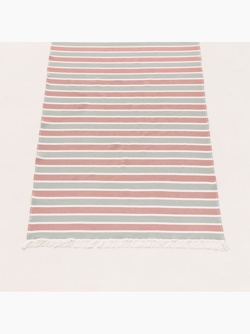 Toalha pareo de praia Fouta, tecido em relevo - Gamusi. Branco Vermelho - Kiabi