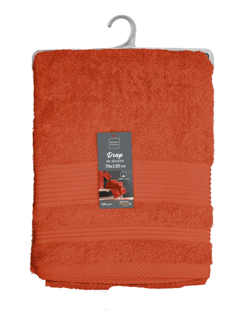 Toalhas de banho algodão promo linge Terracota - Kiabi
