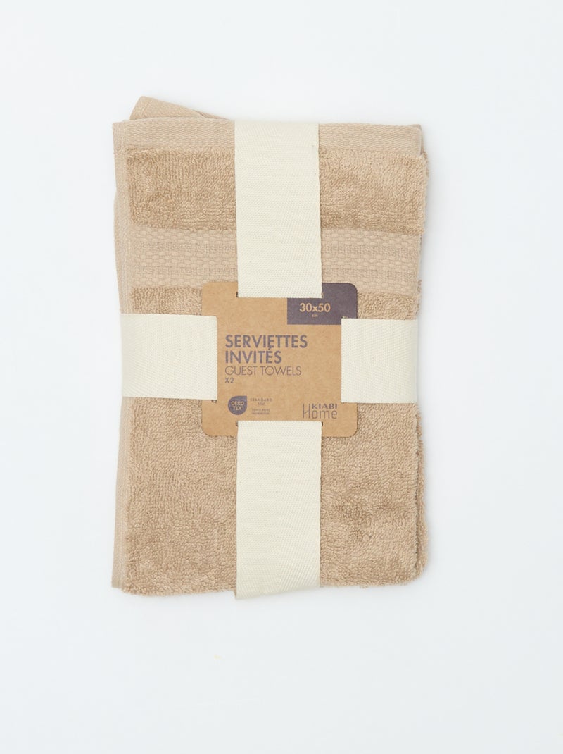 Toalhas de convidados (30x50 cm) - Kiabi Home Bege - Kiabi