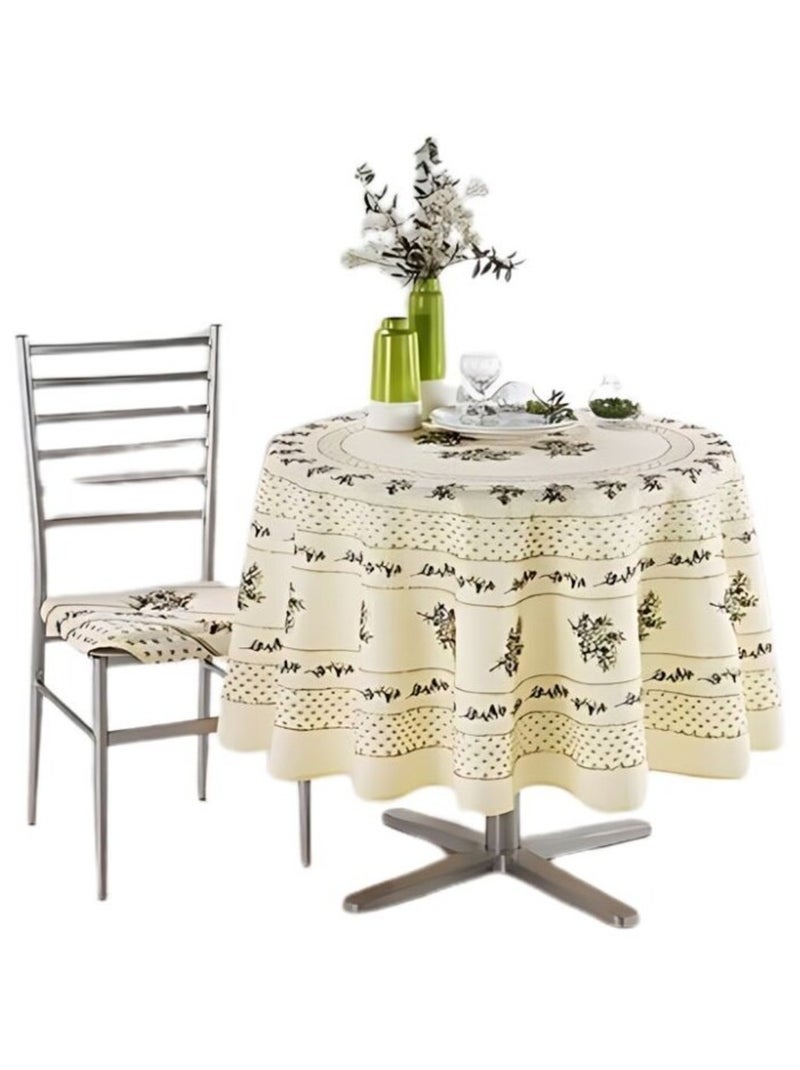 Toalhas de mesa em poliéster Olivou PROMO LINGE Branco Verde Branco - Kiabi