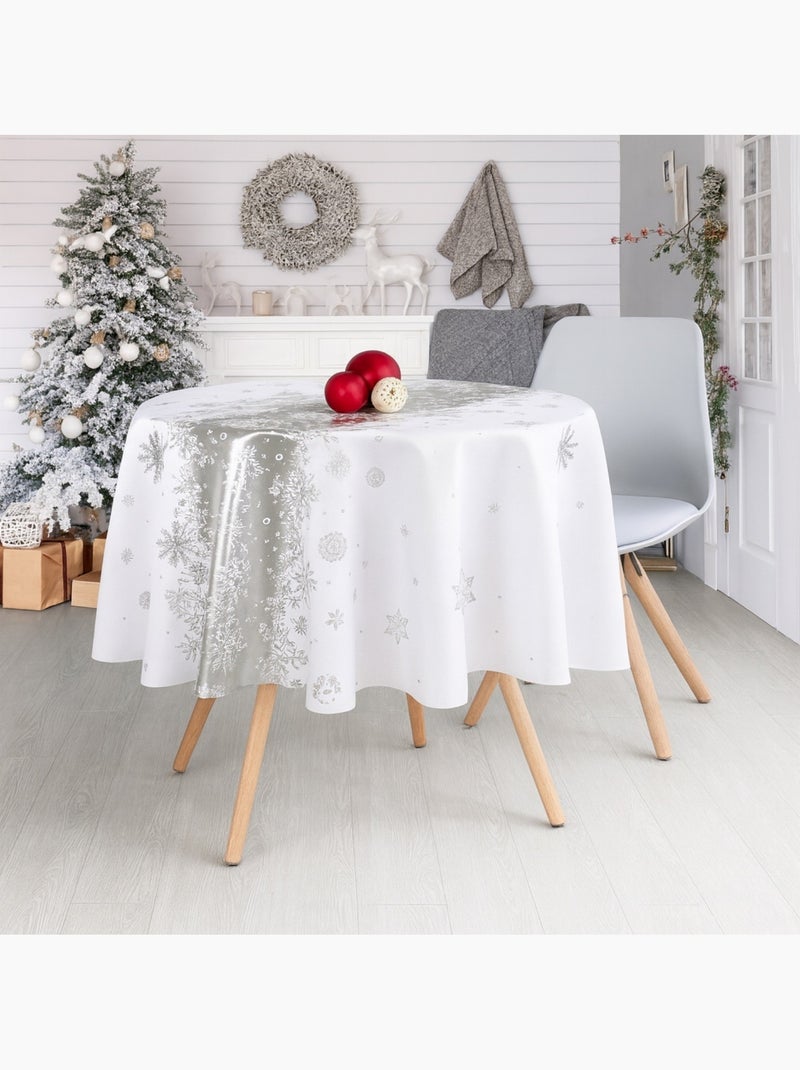 Toalhas de mesa poliéster neve de natal promo linge Branco - Kiabi