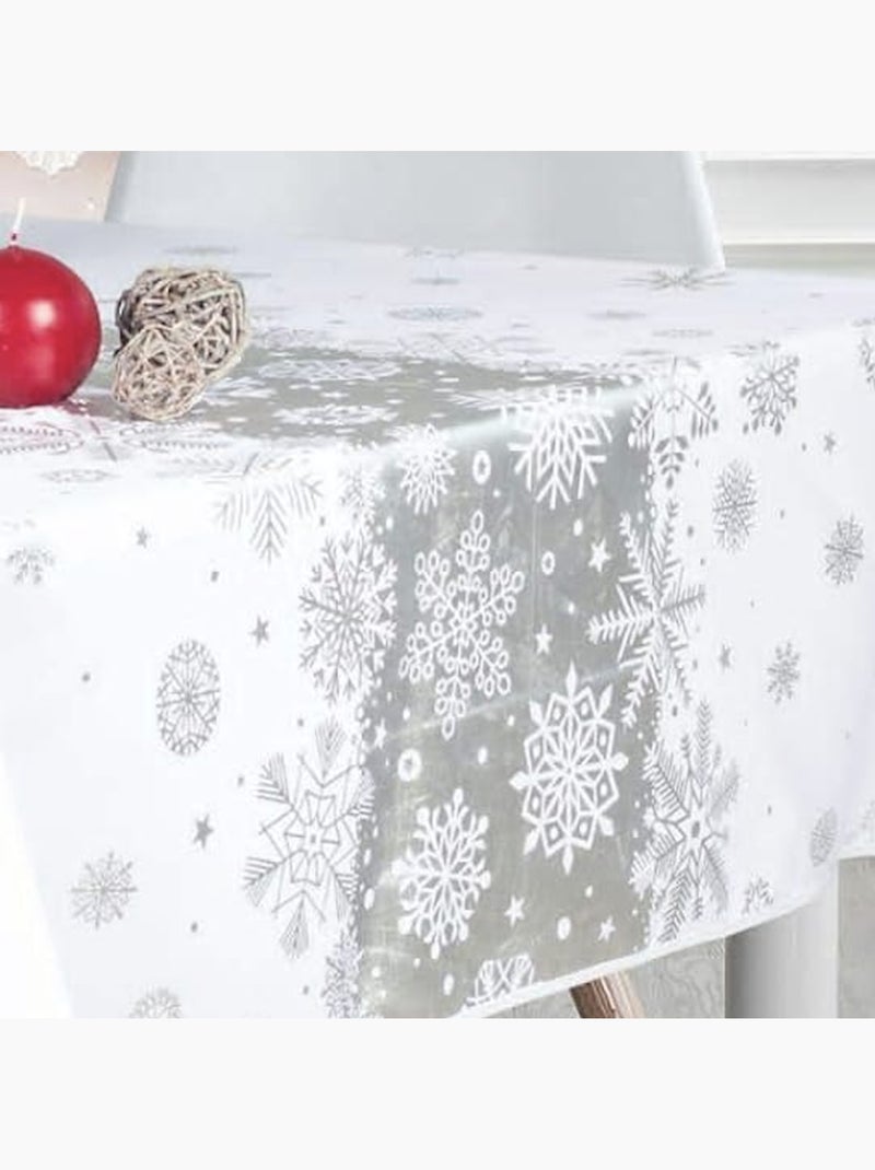 Toalhas de mesa poliéster neve de natal promo linge Branco - Kiabi