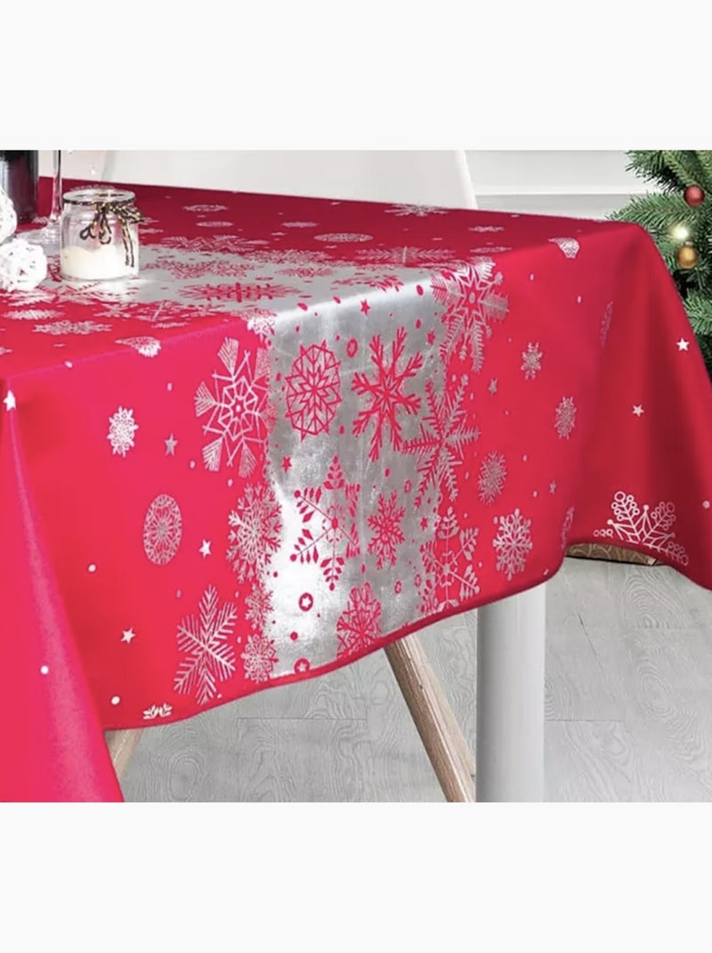 Toalhas de mesa poliéster neve de natal promo linge Branco - Kiabi