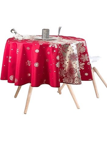 Toalhas de mesa poliéster neve de natal promo linge
