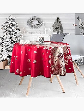 Toalhas de mesa poliéster neve de natal promo linge