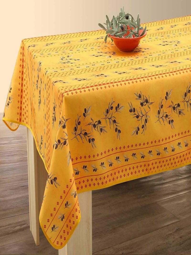 Toalhas de mesa poliéster olivou promo linge Branco Verde Branco - Kiabi