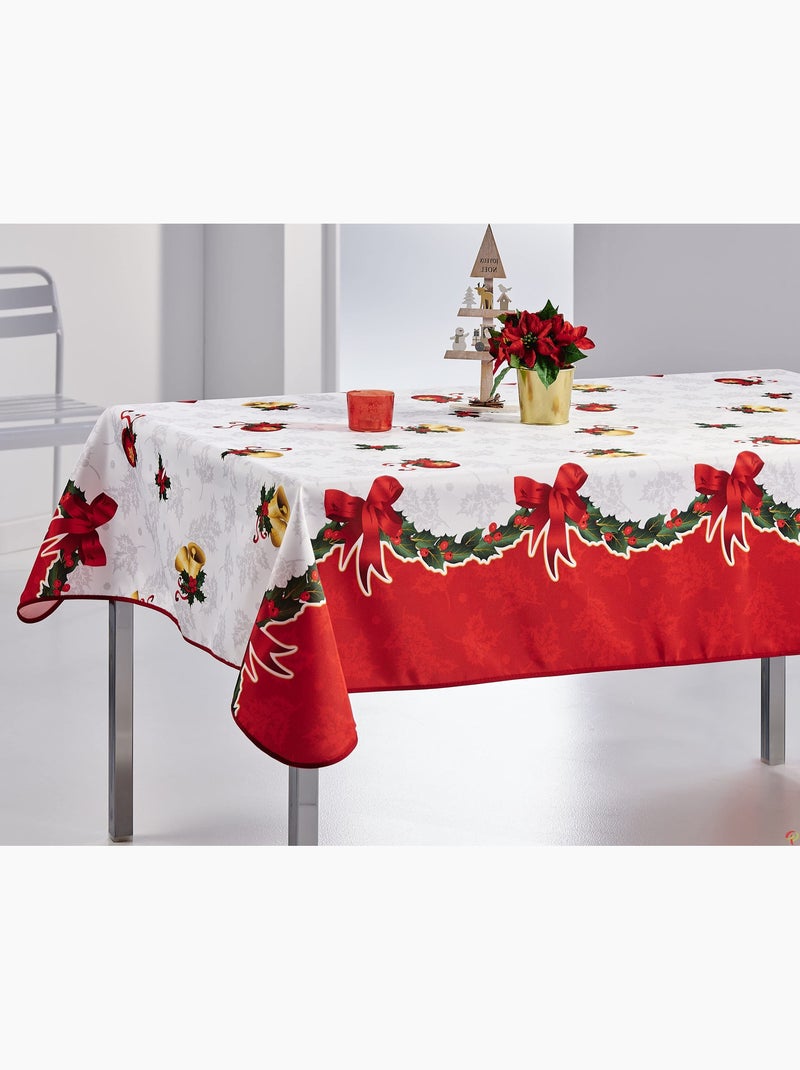 Toalhas de mesa poliéster pai natal ou sino promo linge Vermelho - Kiabi