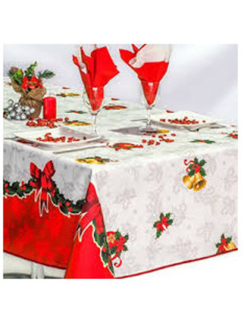 Toalhas de mesa poliéster pai natal ou sino promo linge Vermelho - Kiabi