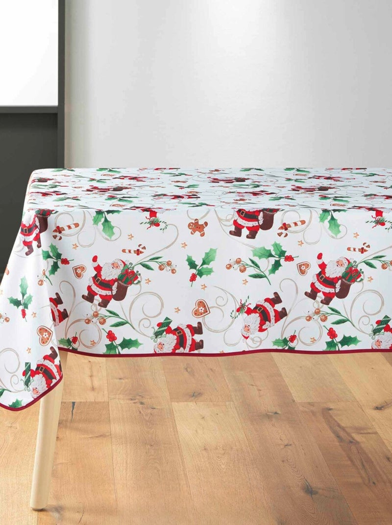 Toalhas de mesa poliéster père noël blanc promo linge Branco - Kiabi