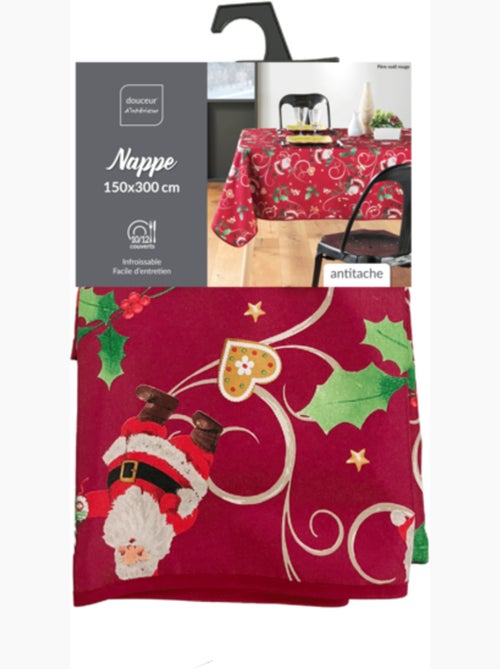 Toalhas de mesa poliéster père noël rouge motif houx promo linge - Kiabi Toalhas de mesa poliéster père noël rouge motif houx promo linge - Kiabi