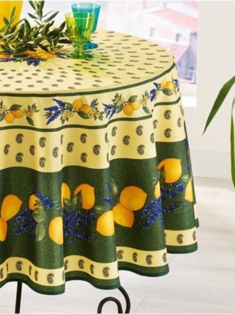 Toalhas de mesa poliéster provençale citron promo linge Verde - Kiabi