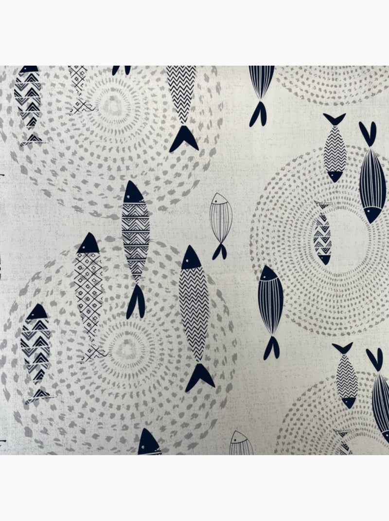 Toalhas de mesa pvc poissons promo linge Branco Azul - Kiabi