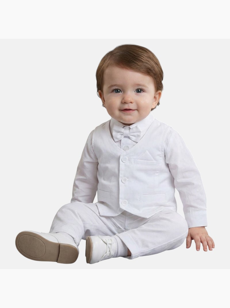 Tom Kids - Conjunto calça bebê batizado Branco - Kiabi