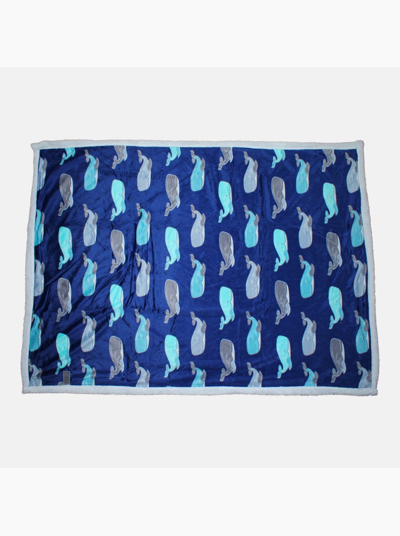 Tom Kids - Manta polar baleia  70x100 Azul - Kiabi