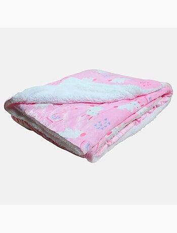 Tom Kids - Manta polar coelho arco-íris cinza 70x100
