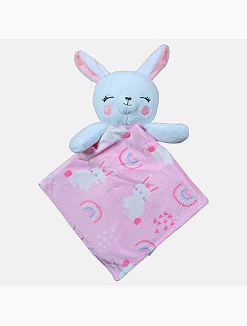 Tom Kids - Manta polar coelho arco-íris cinza 70x100