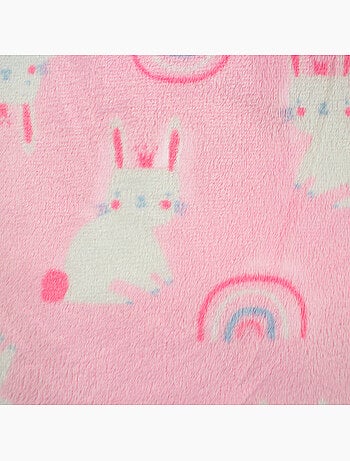 Tom Kids - Manta polar coelho arco-íris cinza 70x100