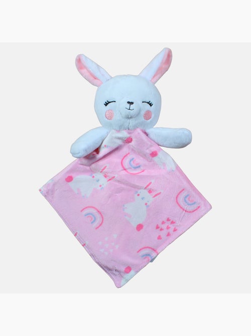 Tom kids - manta polar coelho arco-íris cinza  70x100 - Kiabi