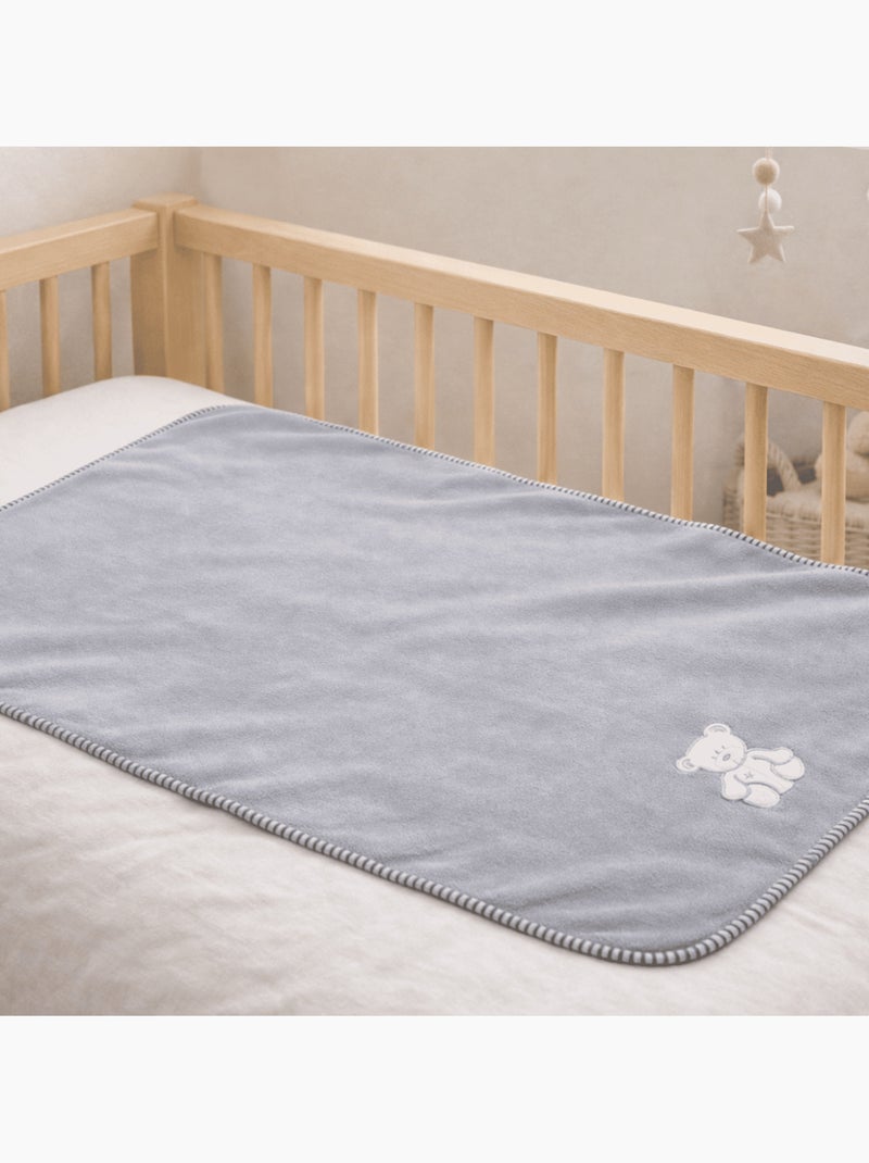 Tom Kids - Manta polar urso bordado  70x100 Cinza - Kiabi