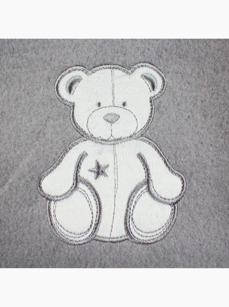 Tom Kids - Manta polar urso bordado  70x100 Cinza - Kiabi