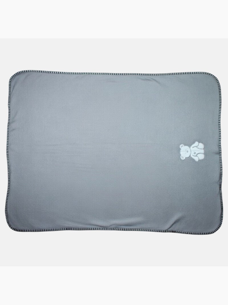 Tom Kids - Manta polar urso bordado  70x100 Cinza - Kiabi
