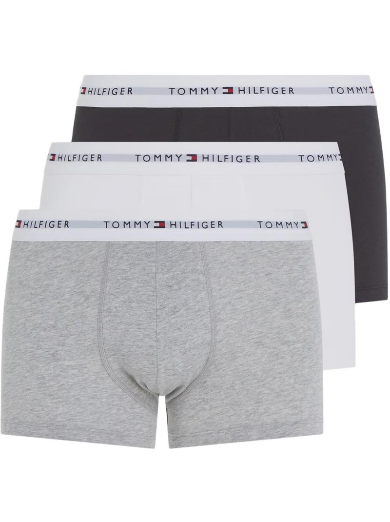 Tommy Hilfiger Boxers Homem - Pack 3 Preto/Cinzento/Branco (UM0UM02761) Cinza-prateado - Kiabi