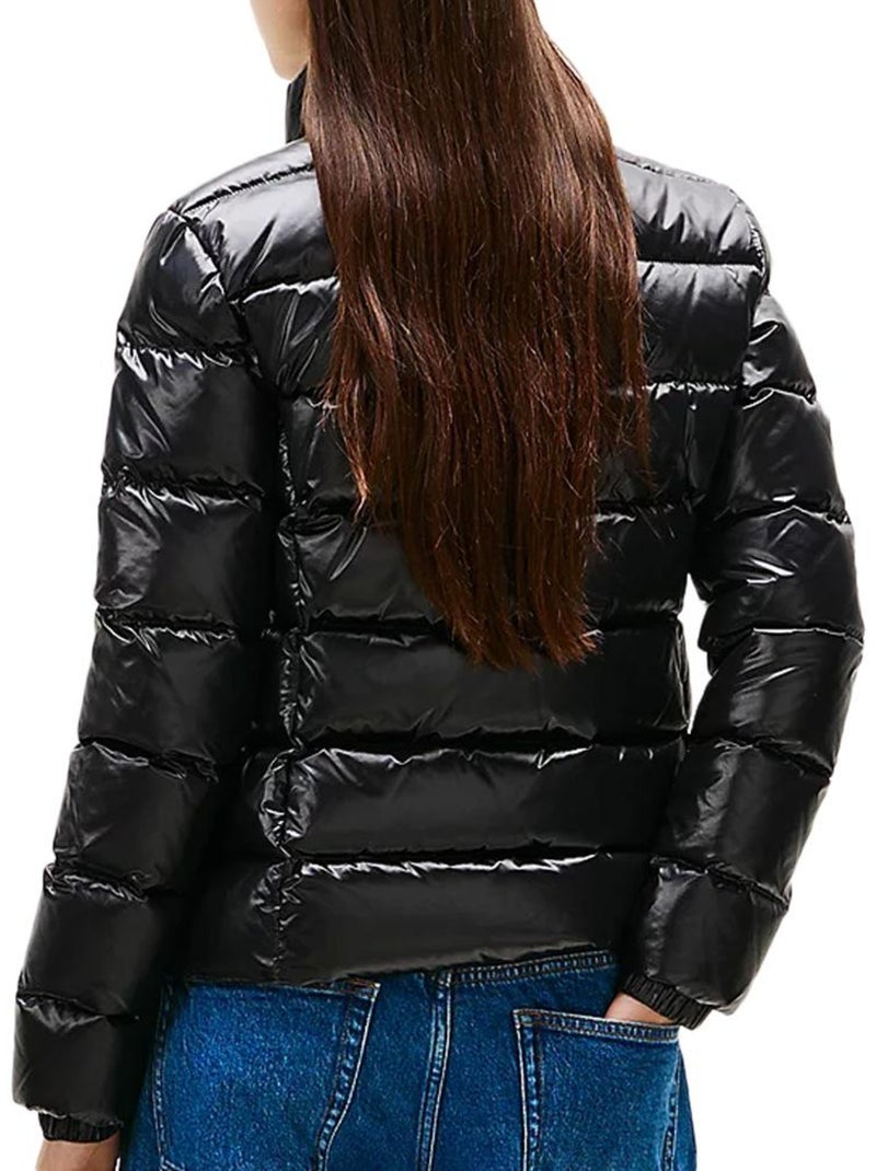 Tommy Jeans Casaco Acolchoado Preto Brilhante Slim com Fecho para Mulher Preto - Kiabi