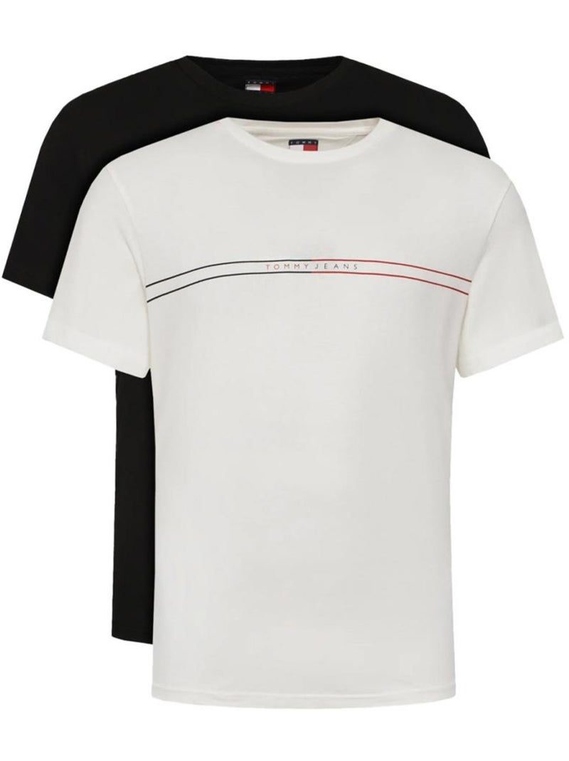 Tommy Jeans Entry Graphic: Pack 2 T-shirts Homem Branco/Preto Preto - Kiabi