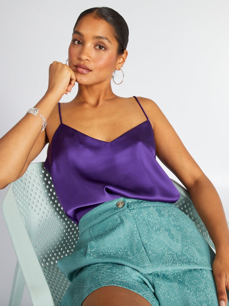 Top acetinado com alças finas VIOLETA - Kiabi