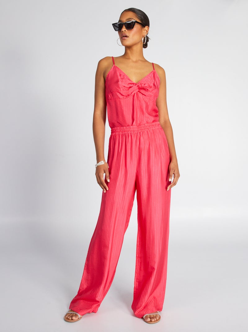 Top acetinado com decote torcido Rosa - Kiabi