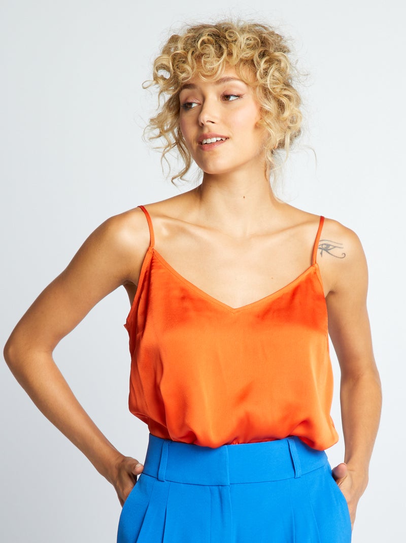 Top acetinado LARANJA - Kiabi