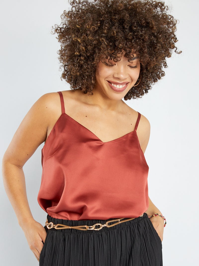 Top acetinado VERMELHO - Kiabi