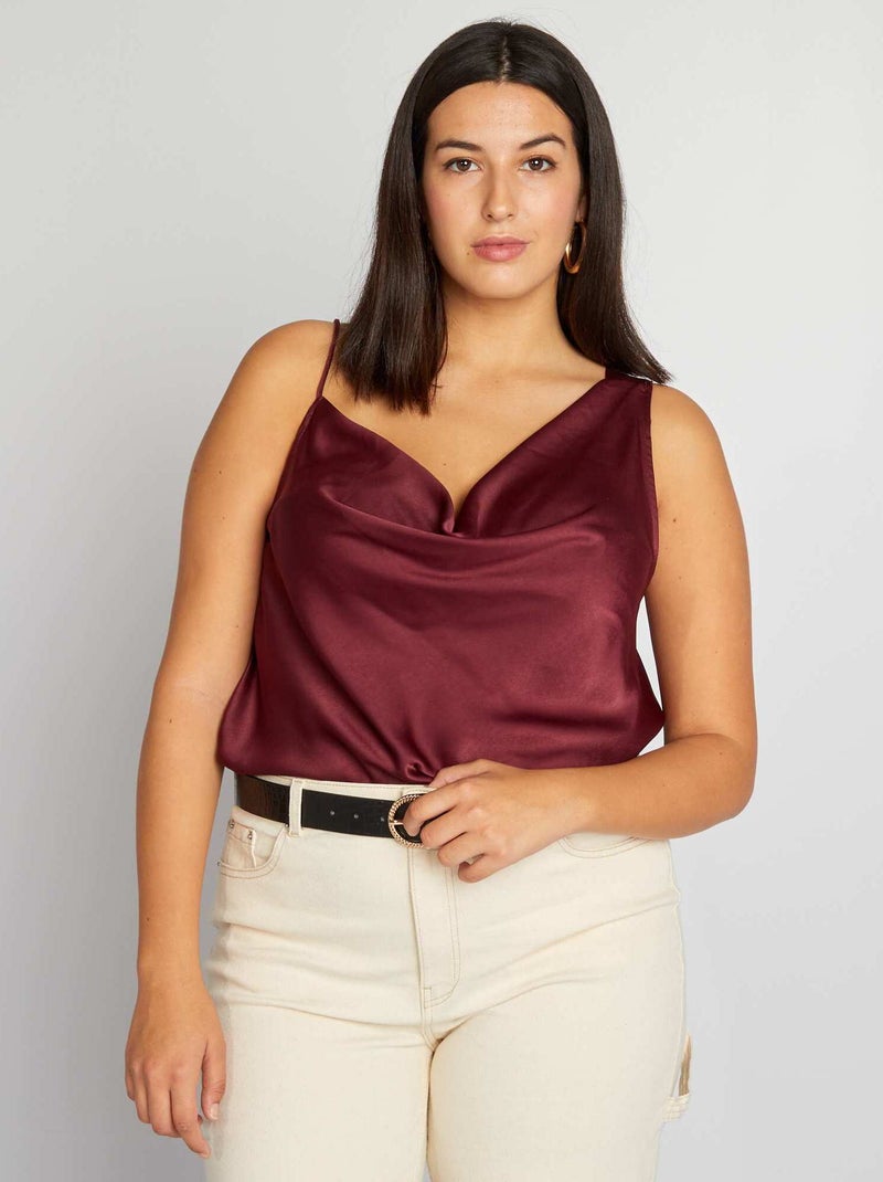 Top acetinado VERMELHO - Kiabi