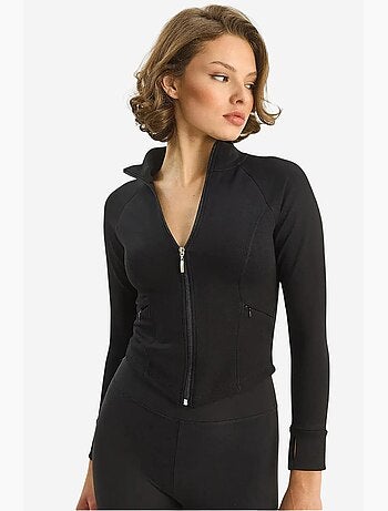 Top active em malha slim fit com fecho de correr lucci