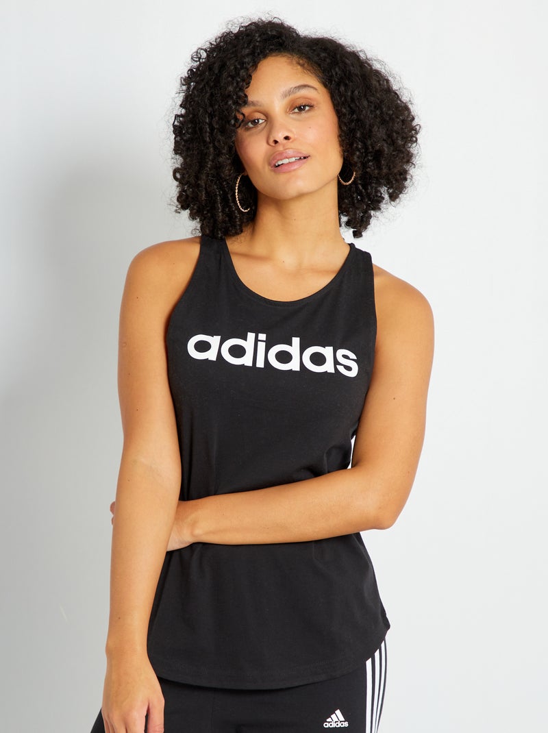 Top 'adidas' de gola redonda PRETO - Kiabi
