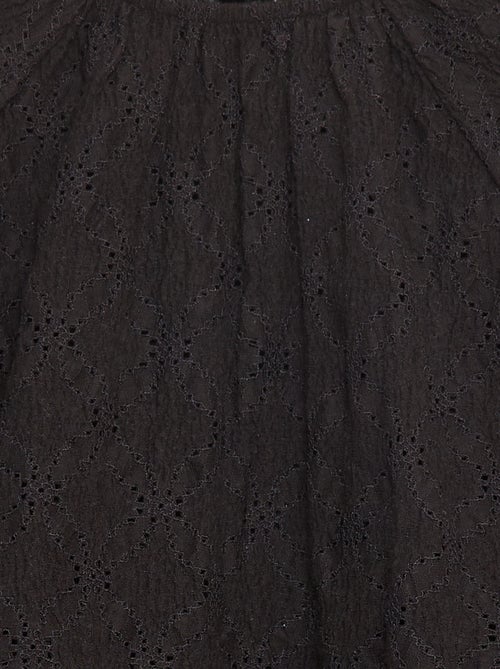 Top ajurado com mangas com folhos - Kiabi