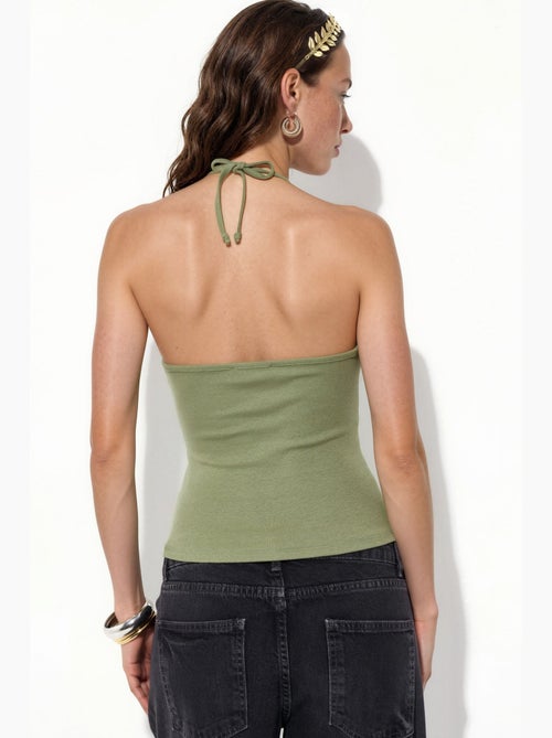 Top ajustado gola halter em jersey busem - Kiabi