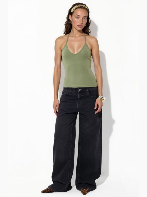 Top ajustado gola halter em jersey busem - Kiabi