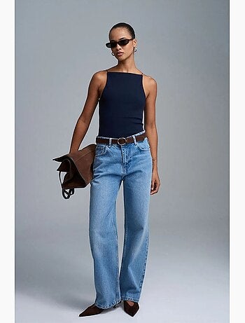Top ajustado gola halter em jersey dilvin