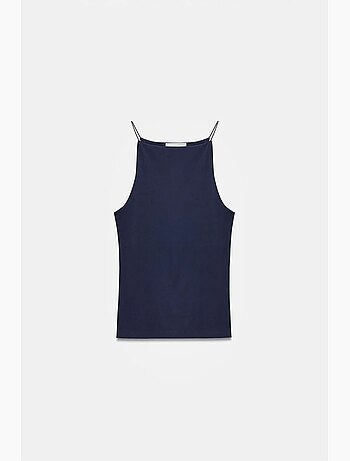 Top ajustado gola halter em jersey dilvin