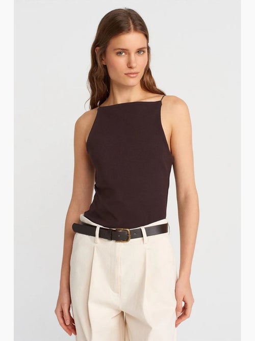 Top ajustado gola halter em jersey dilvin - Kiabi