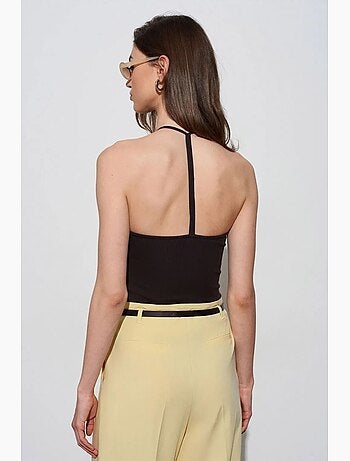 Top ajustado gola halter em jersey dilvin