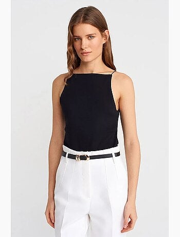 Top ajustado gola halter em jersey dilvin