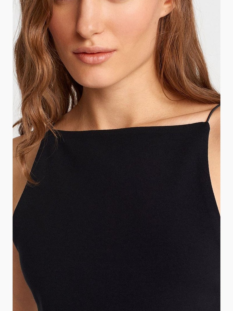 Top ajustado gola halter em jersey dilvin Preto - Kiabi