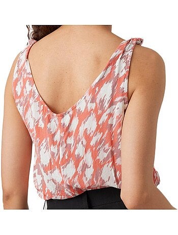 Top Alças Laranja com Padrão Vero Moda Menny para Mulher