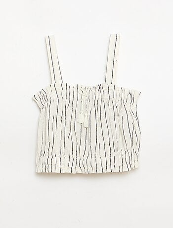 Top às riscas com alças