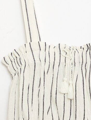 Top às riscas com alças