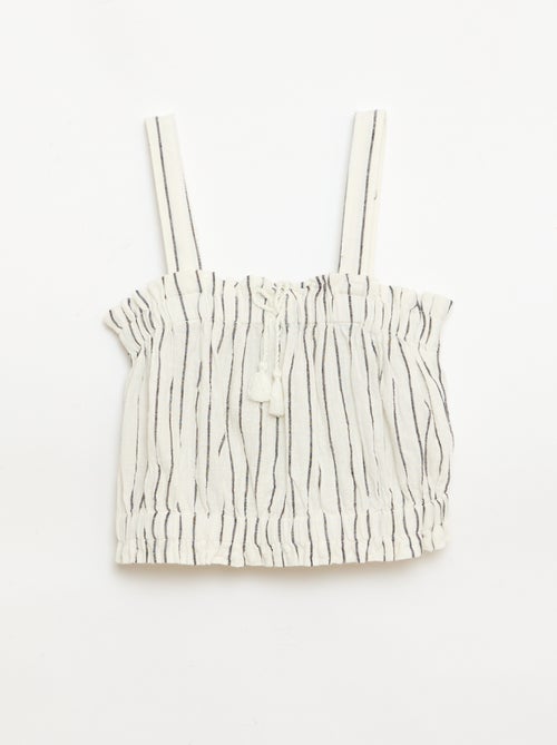 Top às riscas com alças - Kiabi