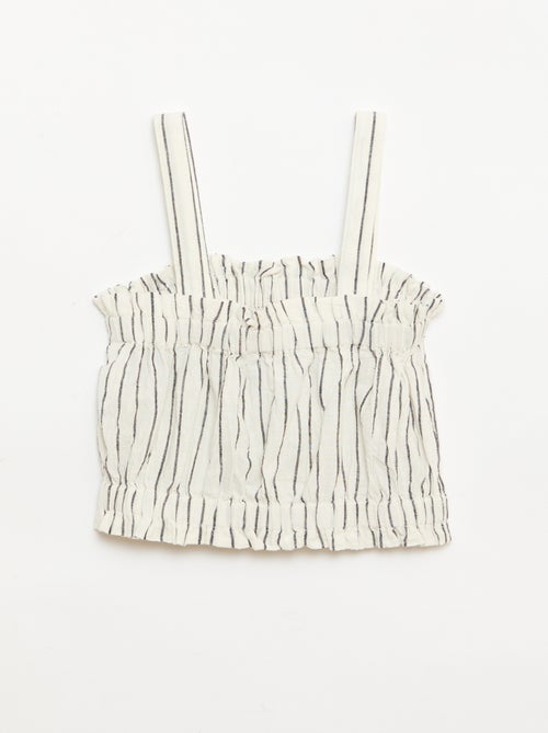 Top às riscas com alças - Kiabi