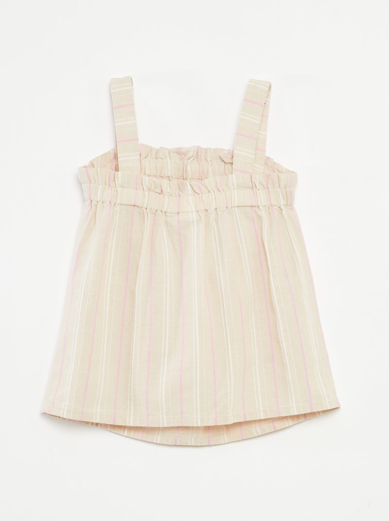 Top às riscas com alças 'Name it' BEGE - Kiabi